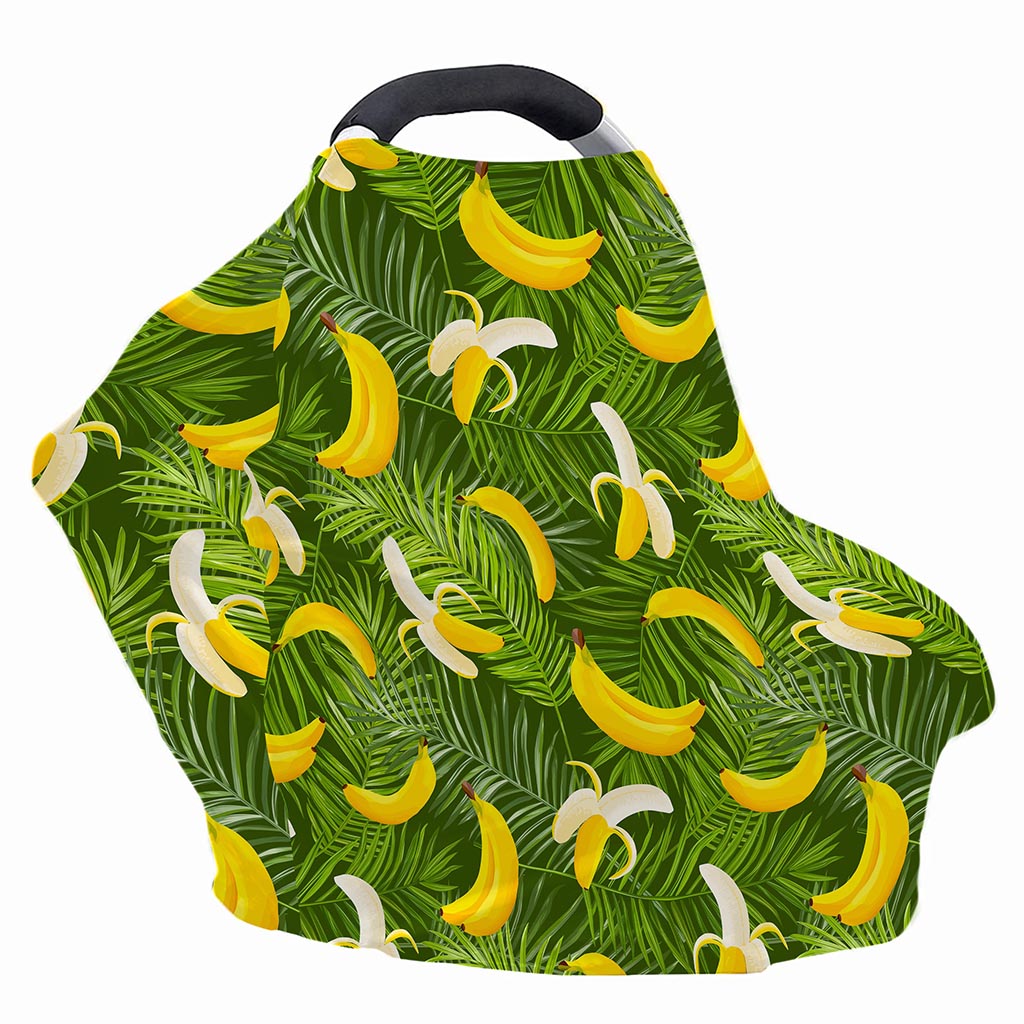 Green Tropical Banana Pattern Print Baby Seat Cover