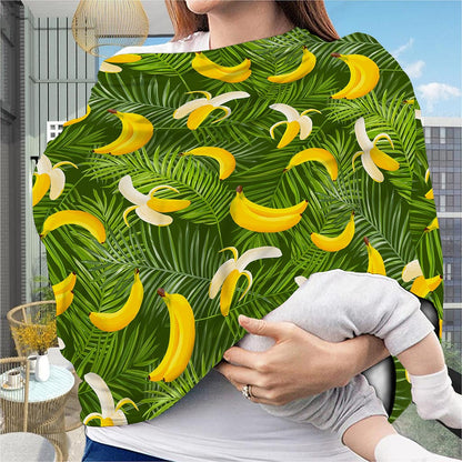 Green Tropical Banana Pattern Print Baby Seat Cover