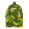 Green Tropical Banana Pattern Print School Backpack