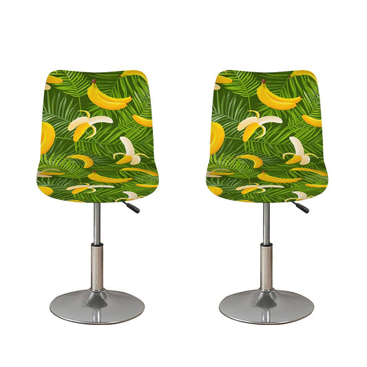 Green Tropical Banana Pattern Print Bar Stool Covers