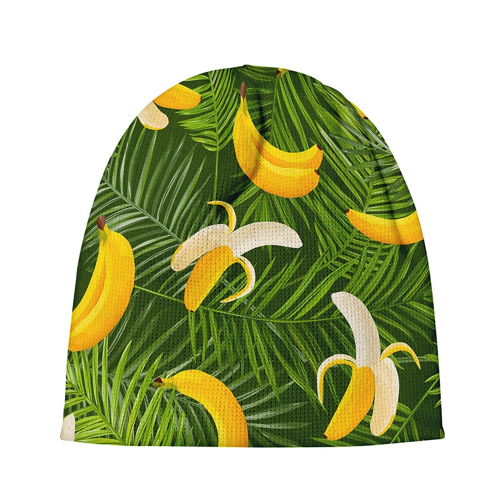 Green Tropical Banana Pattern Print Beanie
