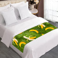 Green Tropical Banana Pattern Print Bed Runner