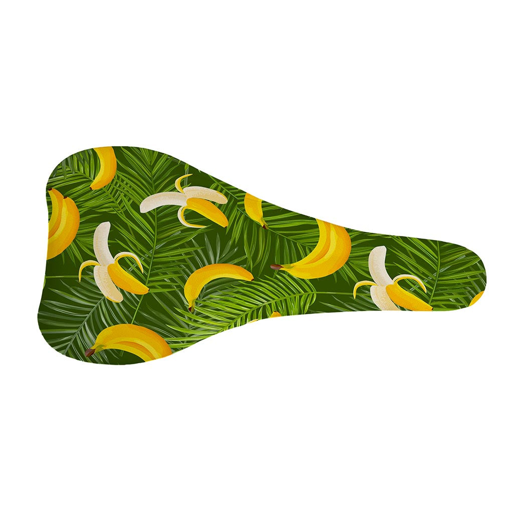 Green Tropical Banana Pattern Print Bicycle Seat Cover