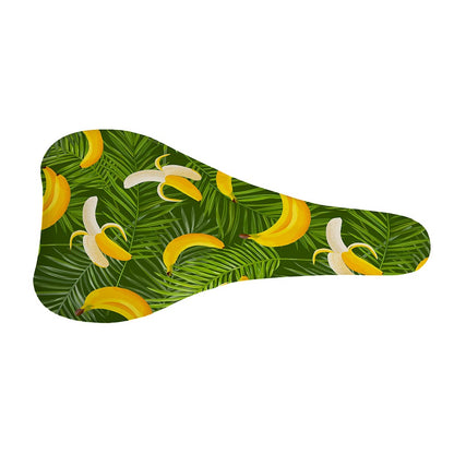 Green Tropical Banana Pattern Print Bicycle Seat Cover
