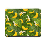 Green Tropical Banana Pattern Print Bifold Wallet