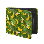 Green Tropical Banana Pattern Print Bifold Wallet