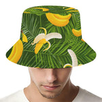 Green Tropical Banana Pattern Print Bucket Hat