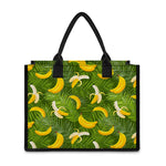 Green Tropical Banana Pattern Print Canvas Tote Bag