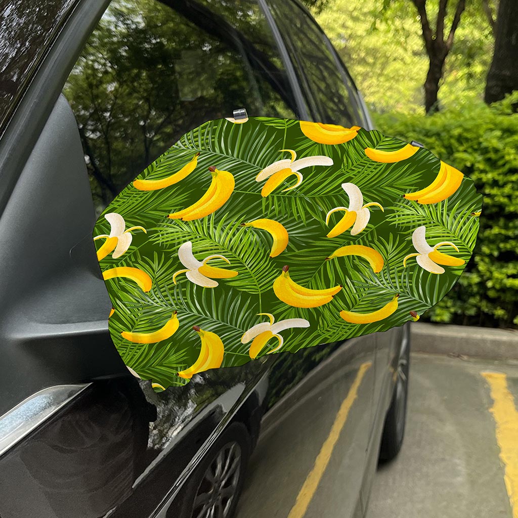 Green Tropical Banana Pattern Print Car Side Mirror Covers