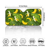 Green Tropical Banana Pattern Print Car Windshield Sun Shade