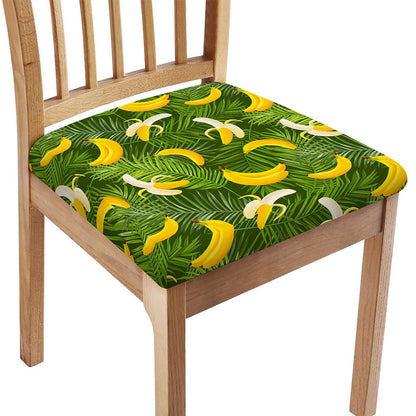 Green Tropical Banana Pattern Print Chair Cushion Cover