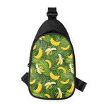 Green Tropical Banana Pattern Print Chest Bag