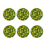 Green Tropical Banana Pattern Print Coaster Set