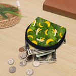 Green Tropical Banana Pattern Print Coin Purse