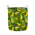 Green Tropical Banana Pattern Print Collapsible Laundry Basket