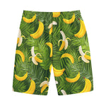 Green Tropical Banana Pattern Print Cotton Shorts