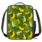 Green Tropical Banana Pattern Print Crossbody Lunch Bag