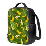 Green Tropical Banana Pattern Print Crossbody Lunch Bag