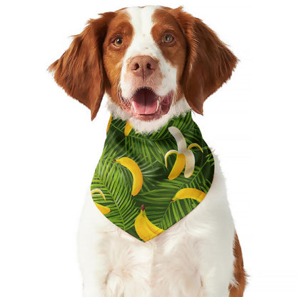 Green Tropical Banana Pattern Print Dog Bandana
