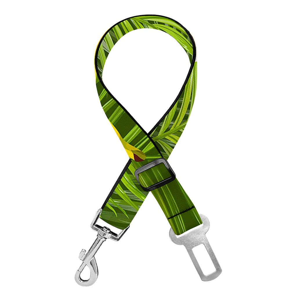 Green Tropical Banana Pattern Print Dog Seat Belt