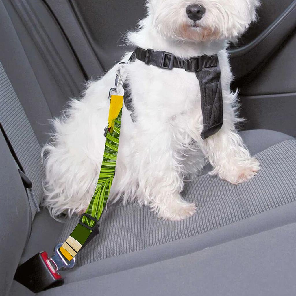 Green Tropical Banana Pattern Print Dog Seat Belt