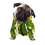 Green Tropical Banana Pattern Print Dog Zip Up Hoodie