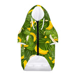 Green Tropical Banana Pattern Print Dog Zip Up Hoodie