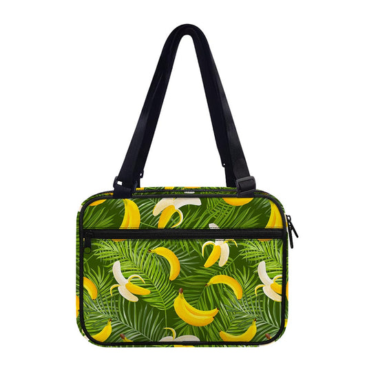 Green Tropical Banana Pattern Print Double Strap Bible Bag