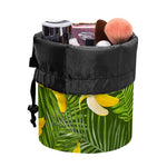 Green Tropical Banana Pattern Print Drawstring Makeup Bag