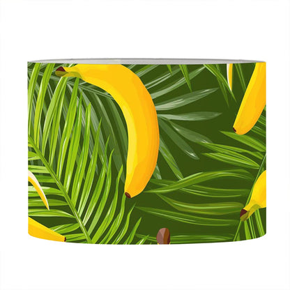 Green Tropical Banana Pattern Print Drum Lamp Shade