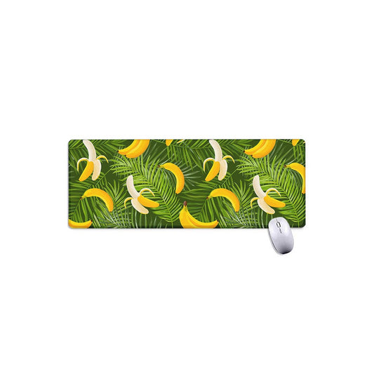 Green Tropical Banana Pattern Print Extended Mouse Pad