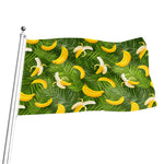 Green Tropical Banana Pattern Print Flag