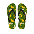 Green Tropical Banana Pattern Print Flip Flops