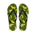 Green Tropical Banana Pattern Print Flip Flops