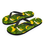 Green Tropical Banana Pattern Print Flip Flops