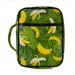 Green Tropical Banana Pattern Print Front Pocket Bible Bag