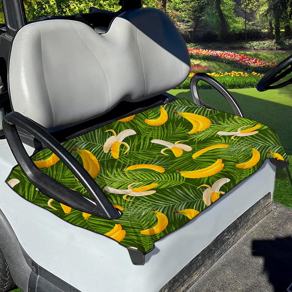 Green Tropical Banana Pattern Print Golf Cart Seat Cover