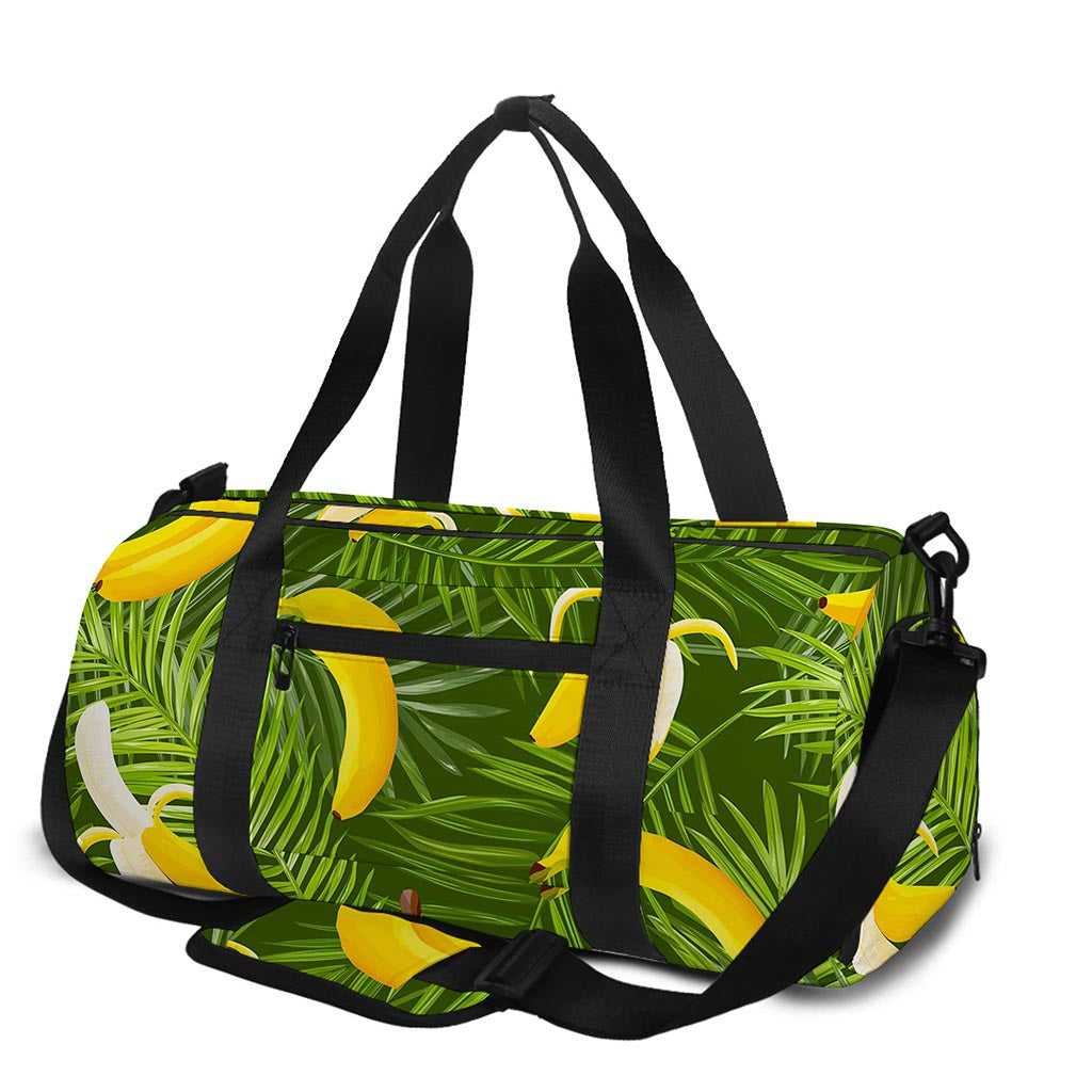 Green Tropical Banana Pattern Print Gym Bag