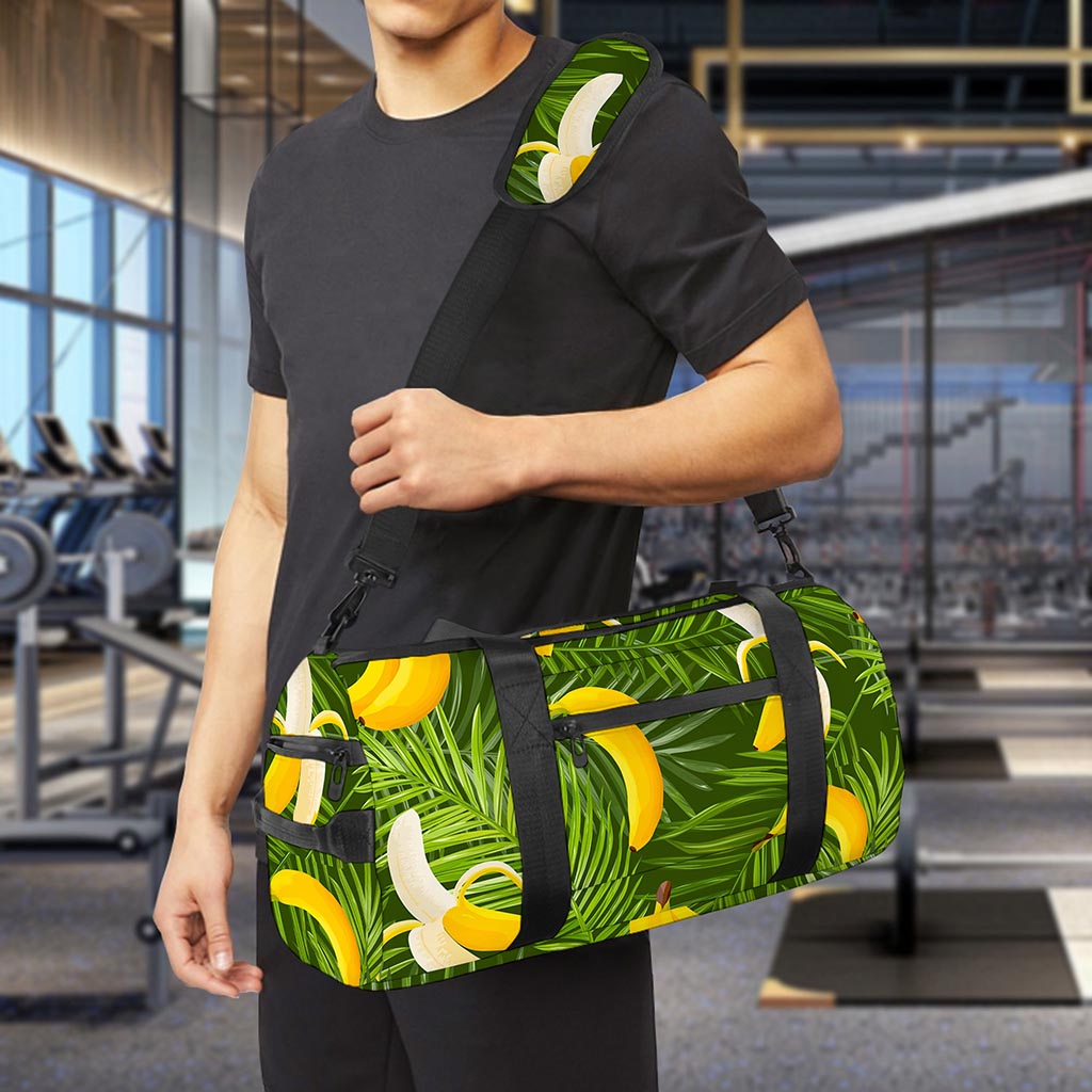 Green Tropical Banana Pattern Print Gym Bag