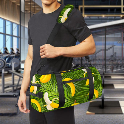 Green Tropical Banana Pattern Print Gym Bag