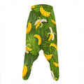 Green Tropical Banana Pattern Print Hammer Pants