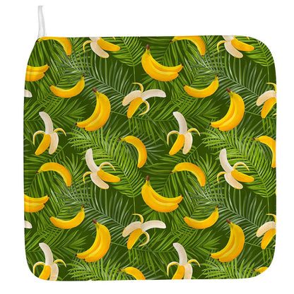 Green Tropical Banana Pattern Print Hand Towel