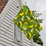 Green Tropical Banana Pattern Print House Flag
