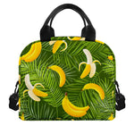 Green Tropical Banana Pattern Print Insulated Lunch Bag