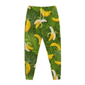 Green Tropical Banana Pattern Print Jogger Pants