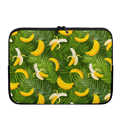 Green Tropical Banana Pattern Print Laptop Sleeve