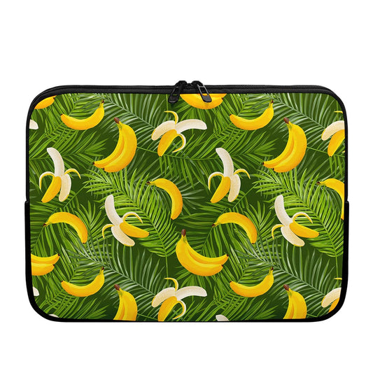 Green Tropical Banana Pattern Print Laptop Sleeve