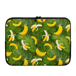 Green Tropical Banana Pattern Print Laptop Sleeve