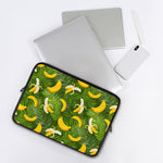 Green Tropical Banana Pattern Print Laptop Sleeve