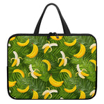 Green Tropical Banana Pattern Print Laptop Sleeve With Handle